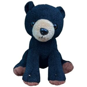 2011 Wild Republic Black Sitting Teddy Bear Plush Stuffed Animal Toy Small 6”